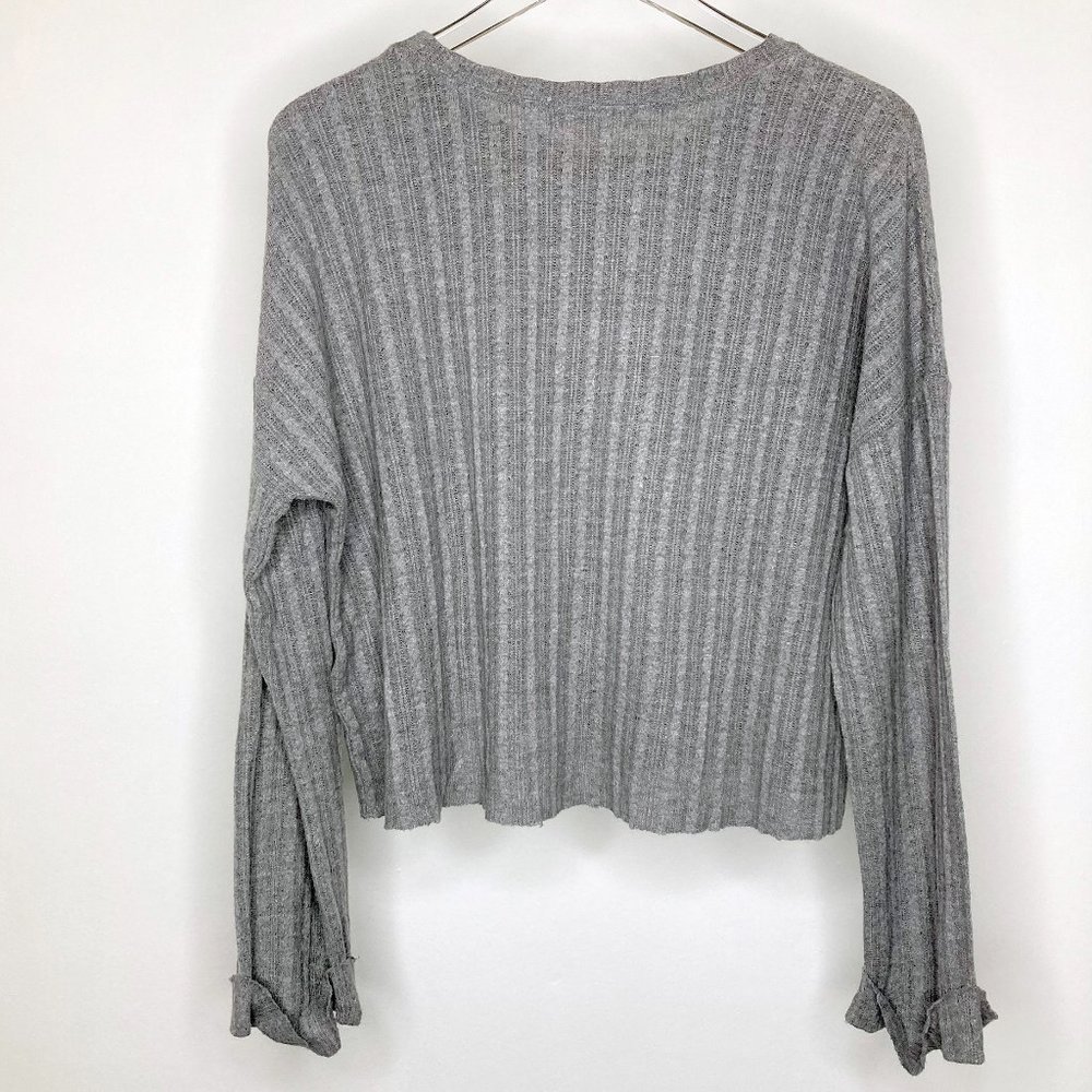 Heather Gray Band of Gypsies Westminster Lightweight Asymmetrical Hem Sweater S